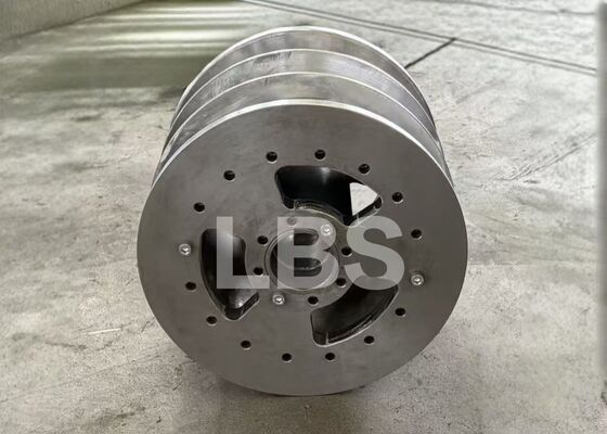 Q355B Steel Triple-section Drum Right-hand 50° Rope Groove Multi-hole Matched For Multi-rope Synchronous Lifting Winch