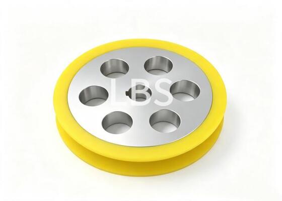 Precision Machined 6061-T6 Aluminum Fixed Pulley with PU Cladding, Precision Tolerance Guide Wheel for Winch & Lifting Equipment